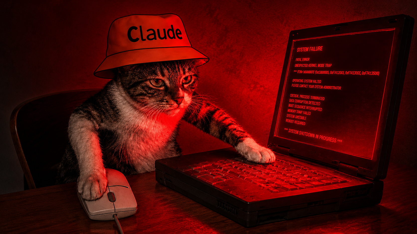 Vibecodoor Cat and a screen full of errors